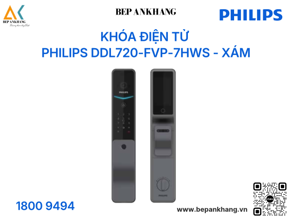 Khóa điện tử PHILIPS DDL720-FVP-7HWS - Xám